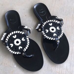 Jack Rogers Georgica Jelly Sandals Black White